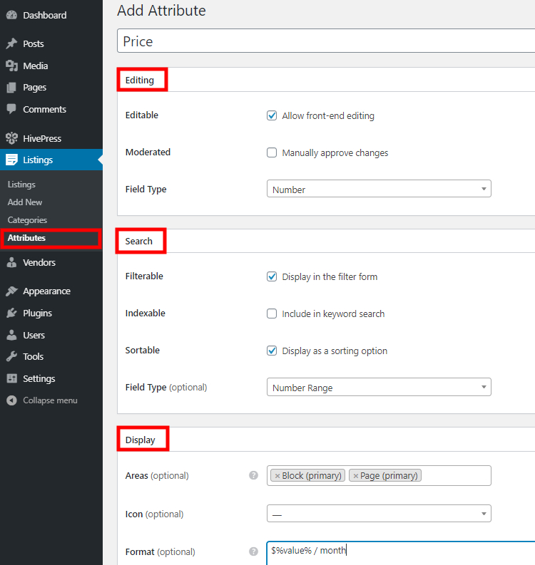 Adding custom listing fields to the real estate directory.