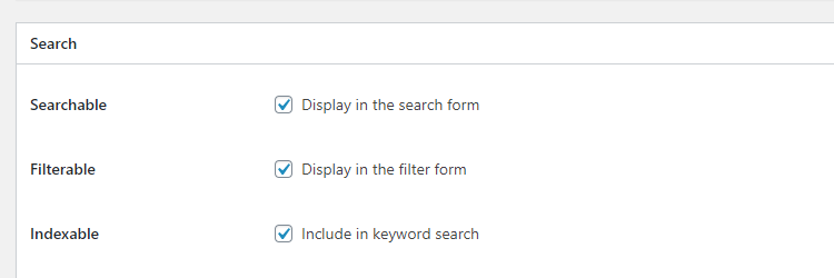 An option to include custom fields in the keyword search.
