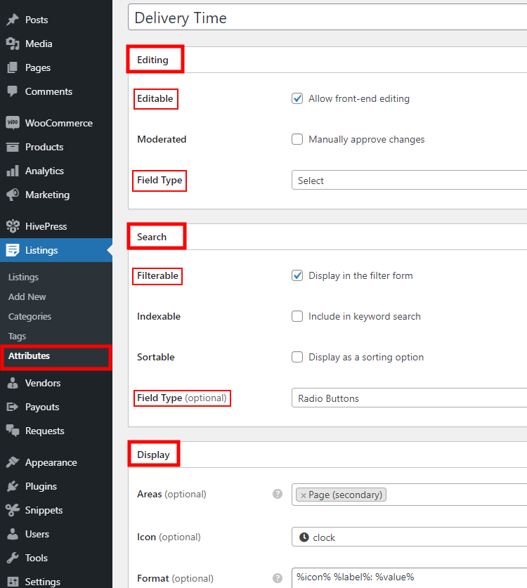 Adding custom listing fields to the marketplace of services.