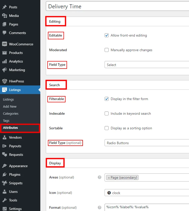 Adding custom listing fields to the marketplace of services.