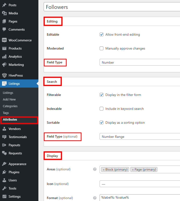 Adding custom listing fields.