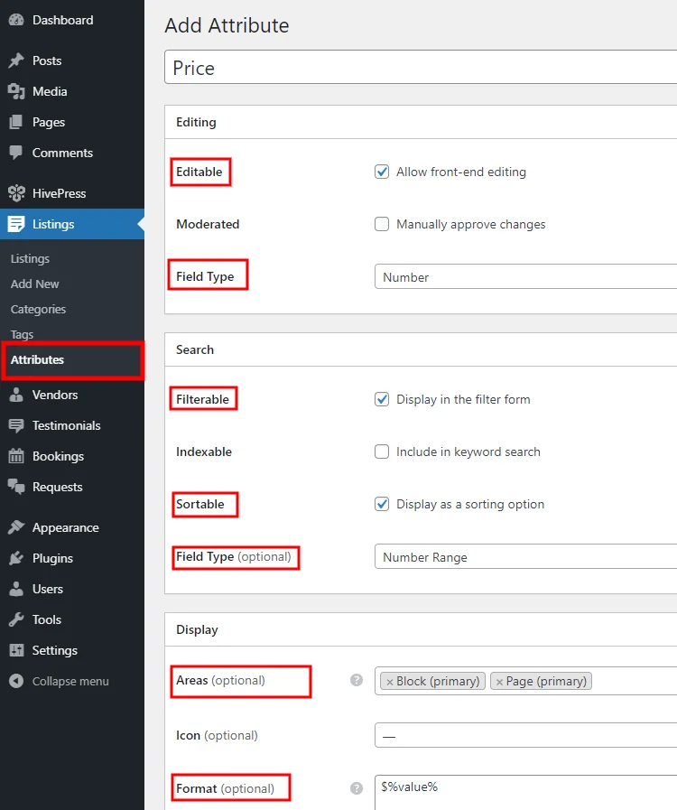 Adding custom listing fields to the doctor appointment website.