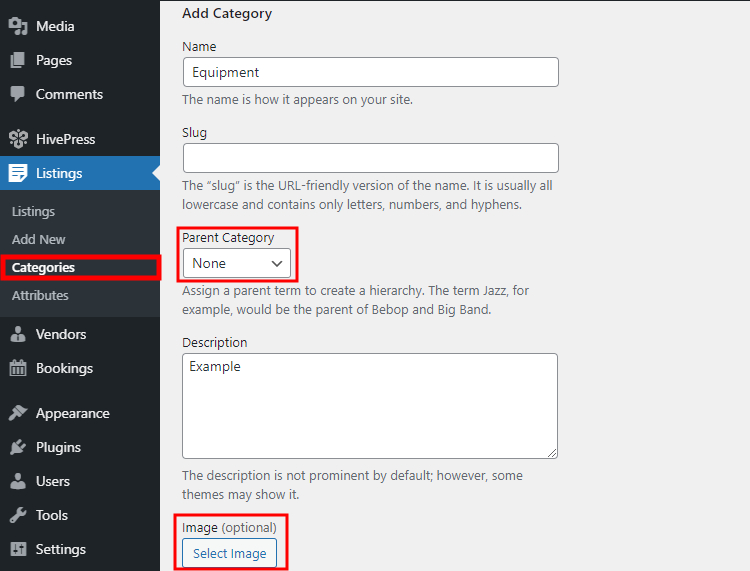 Adding a category to the rental marketplace.