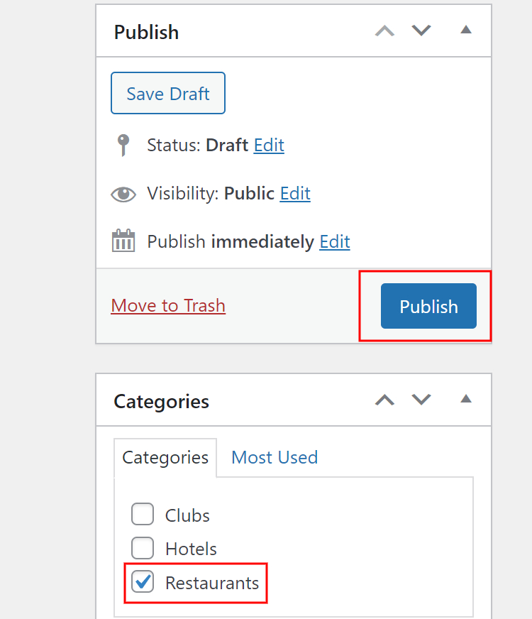 Assigning custom search filters to a specific listing category.