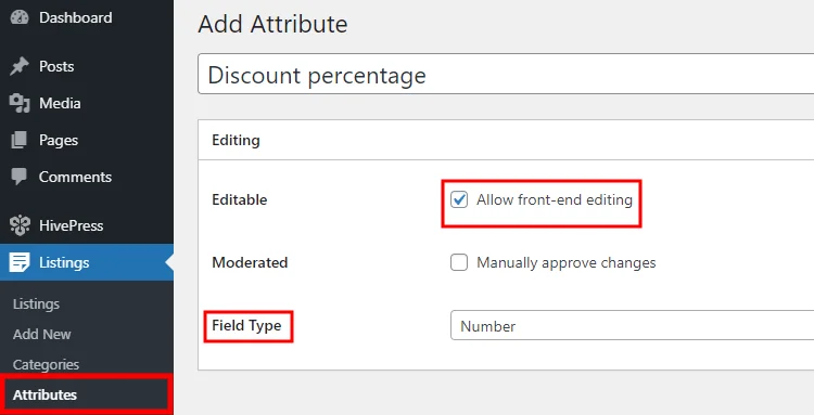 Adding custom listing field in WordPress.