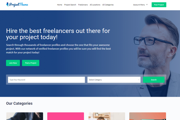 ProjectTheme, a freelance marketplace WordPress theme.