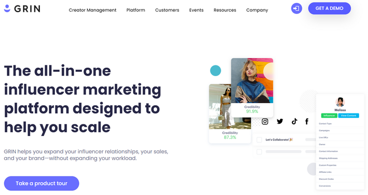 GRIN influencer marketing platform.