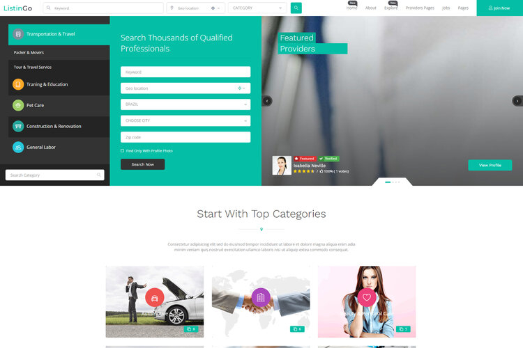 Listingo WordPress theme.