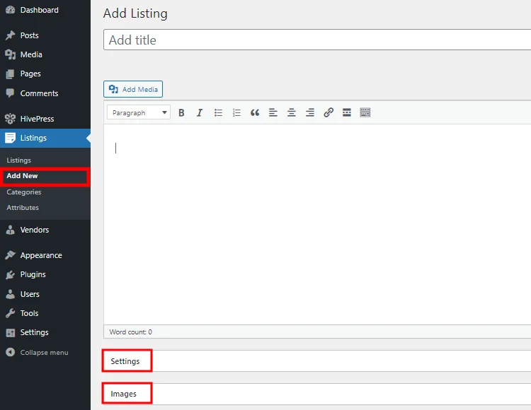 Adding a listing to a WordPress affiliate website.