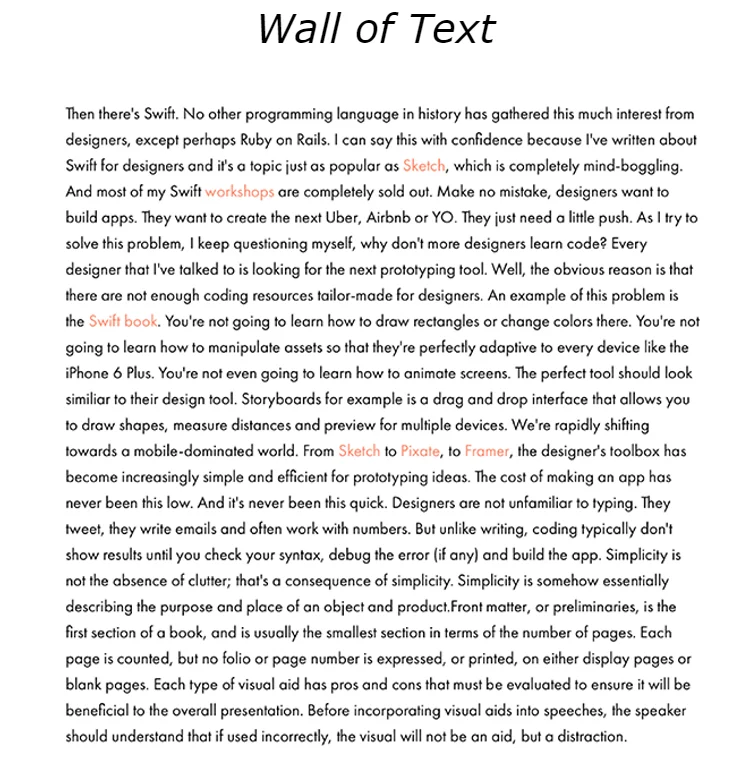 Example of a wall of text.