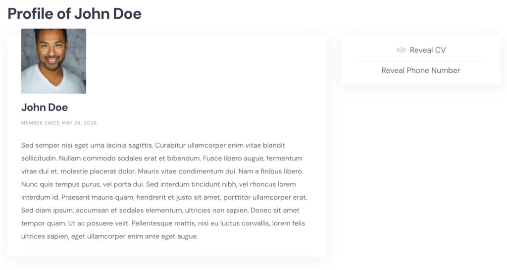 User Profile with Restricted details in HivePress