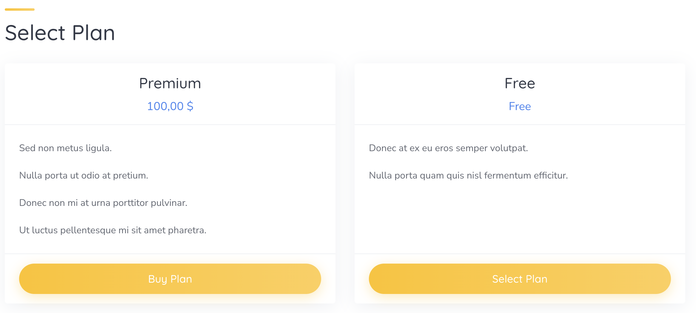 Example of listing plans that allow you to monetize a service marketplace with WordPress.