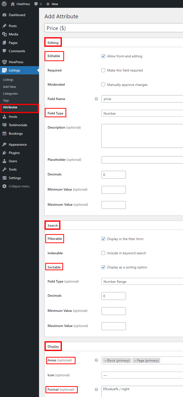 Adding custom listing fields.