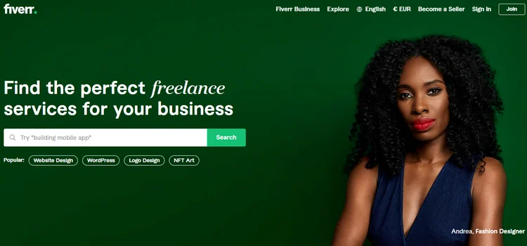Fiverr homepage.