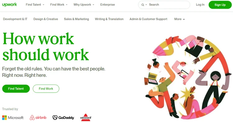 Upwork homepage.