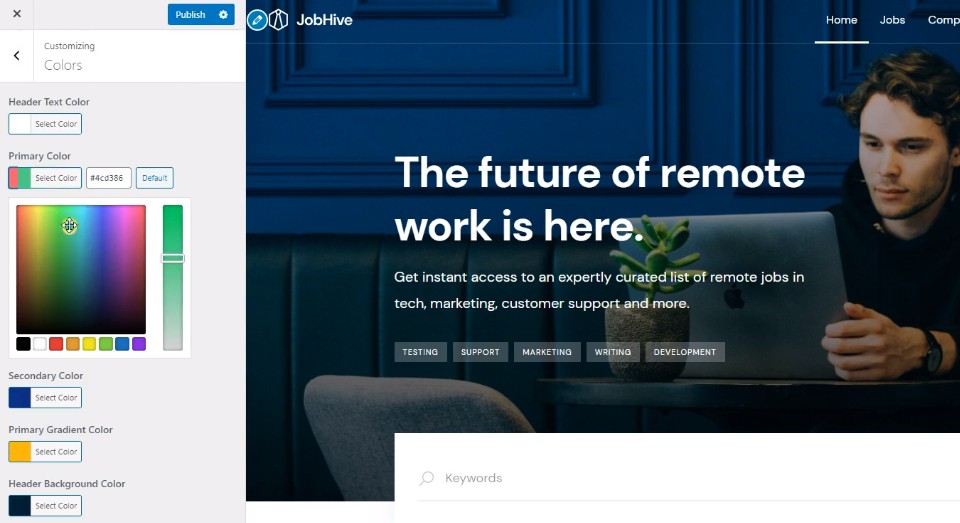 JobHive - a job listing WordPress theme.