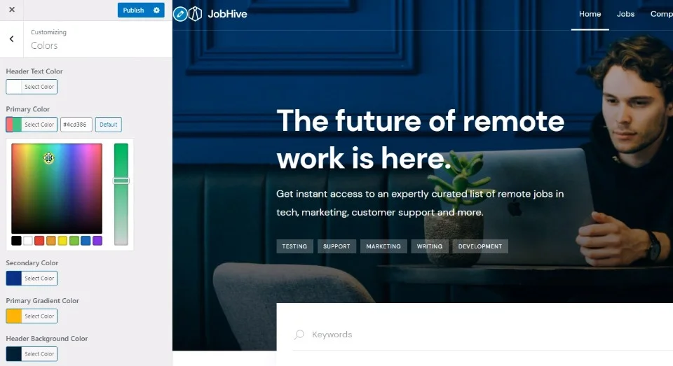 JobHive - a job listing WordPress theme.