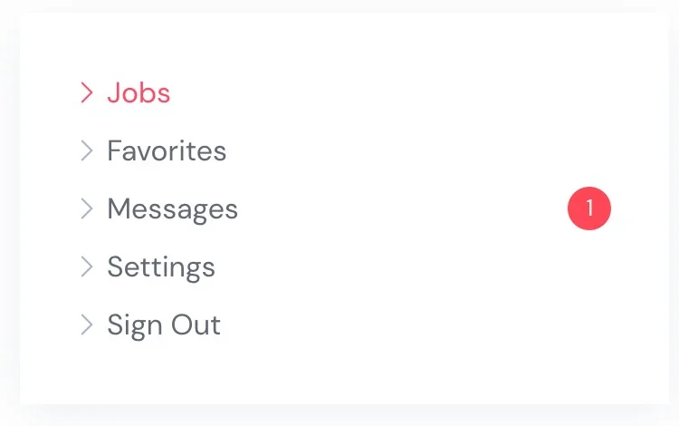Messages section in the user's dashboard.