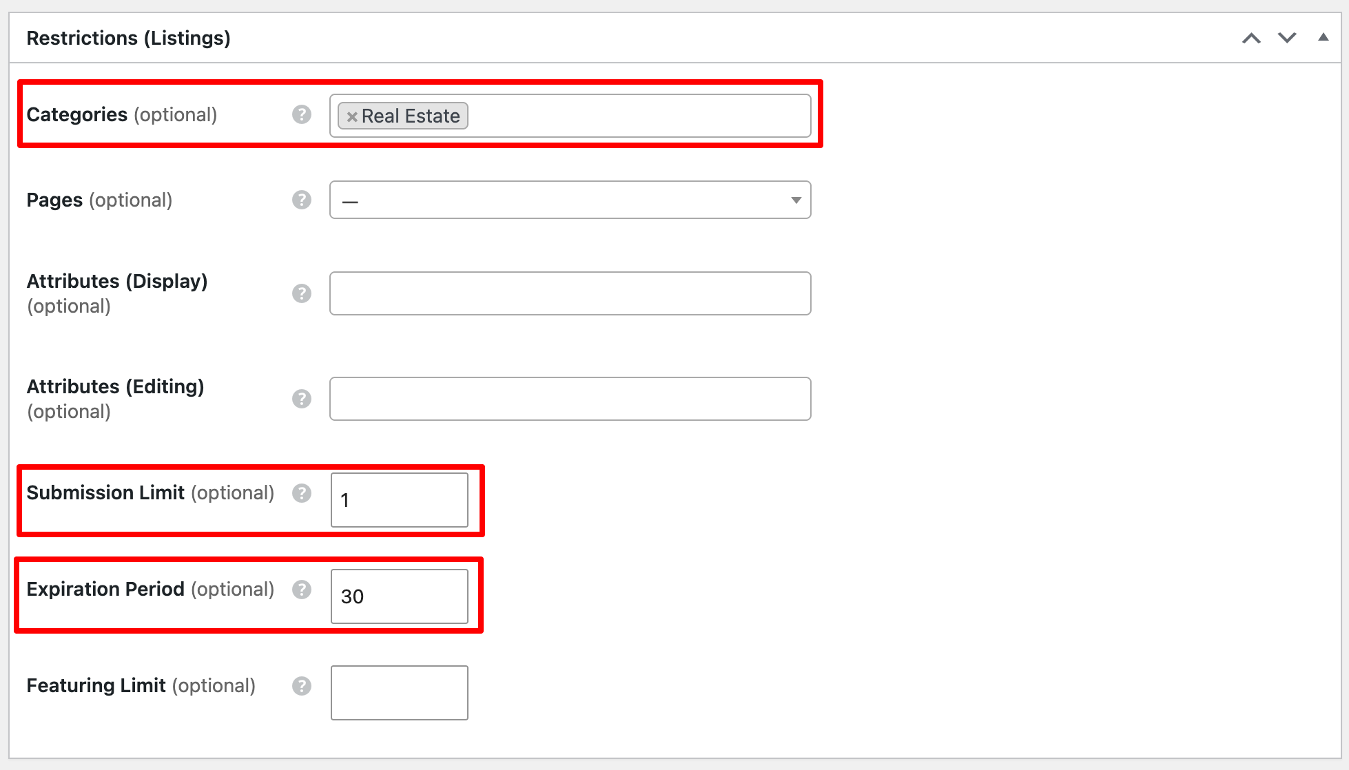 Adding a category specific plan