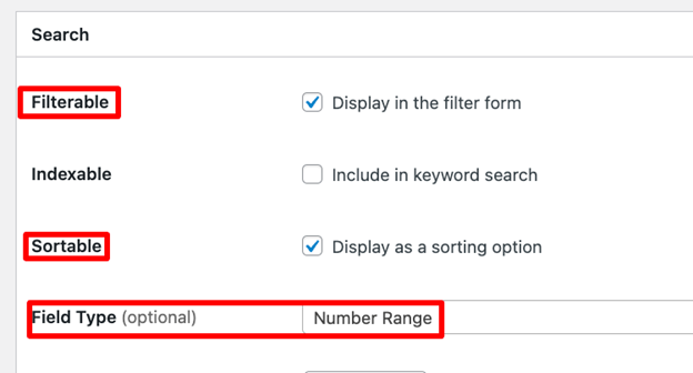 Setting up vendor search filter.