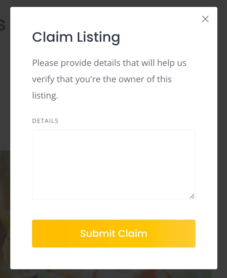 Claim listings feature.