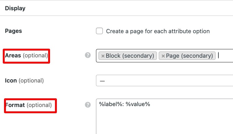 Setting app display format for a vendor attribute.