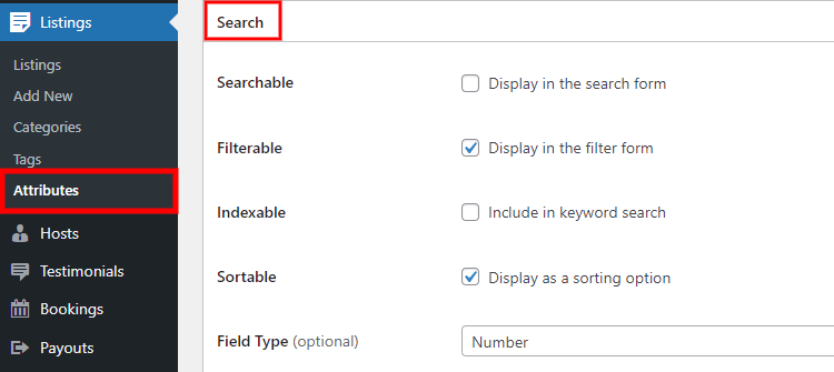 Adding listing search filter.