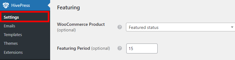 Setting up featured listings.