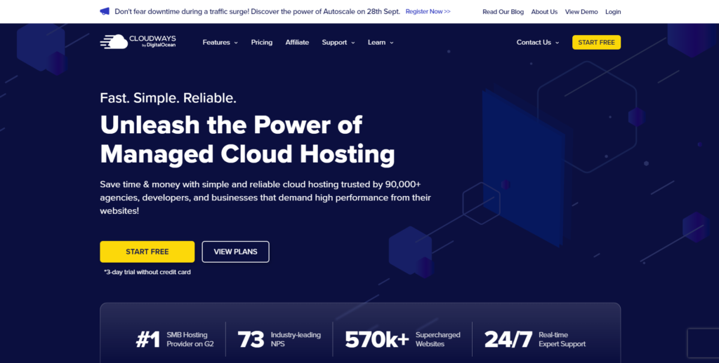 Cloudways hosting provider.