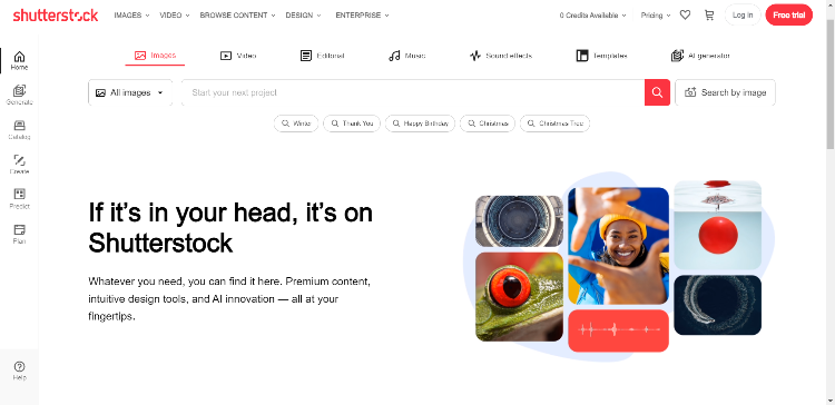 Shutterstock, a stock media website.