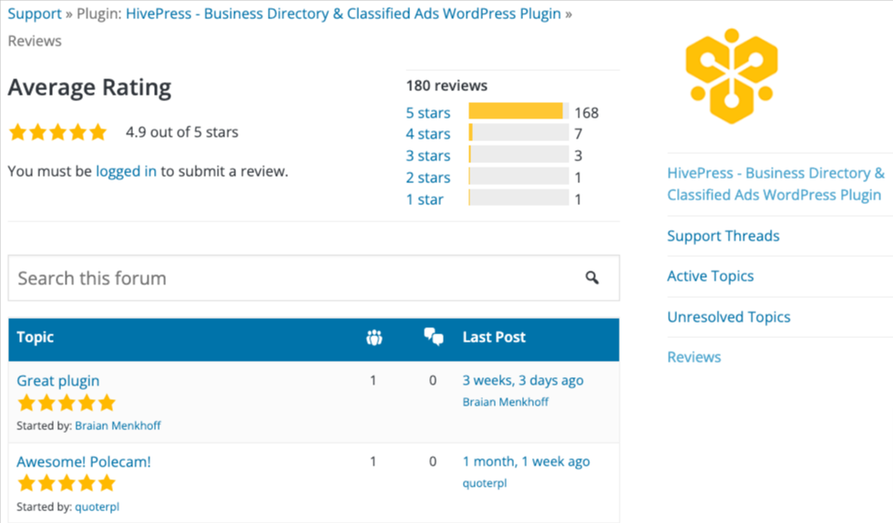 HivePress reviews that help to choose a WordPress directory plugin.