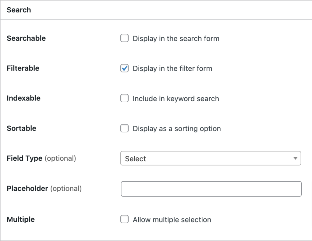 Adding listing search filter.