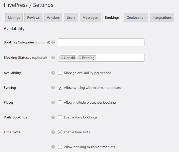 Setting up HivePress bookings.