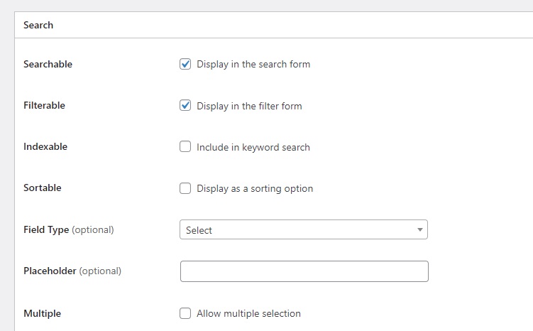 Adding listing search filters.