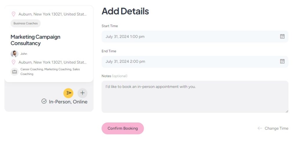 A booking confirmation.