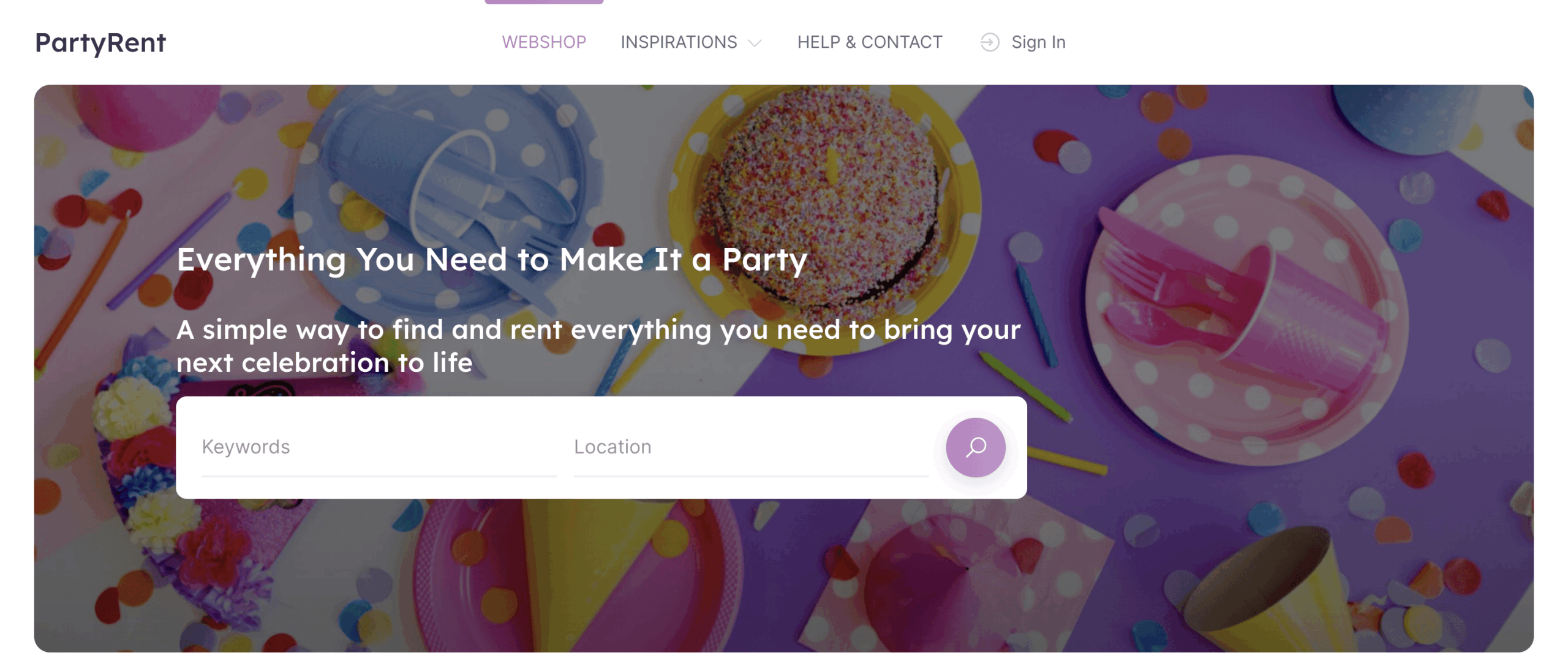 Rental Business Ideas: Party Rental Marketplace Demo